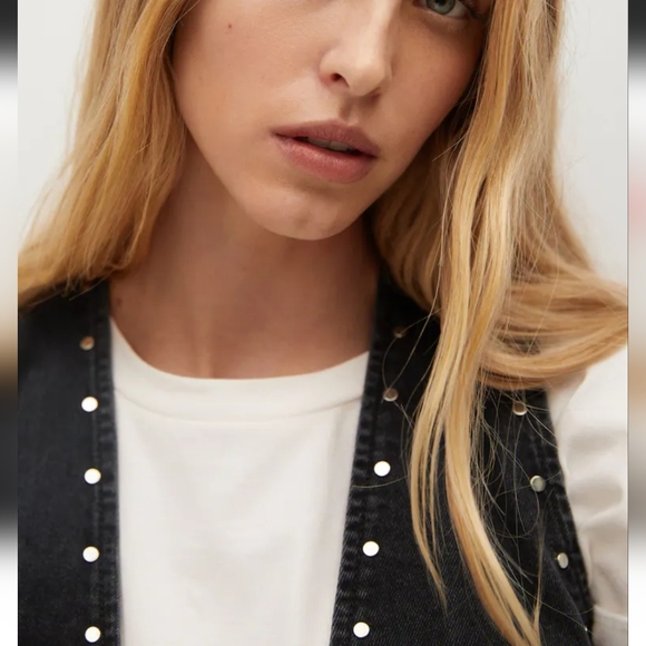 NWT Mango Denim Studded Vest - Picture 4 of 7